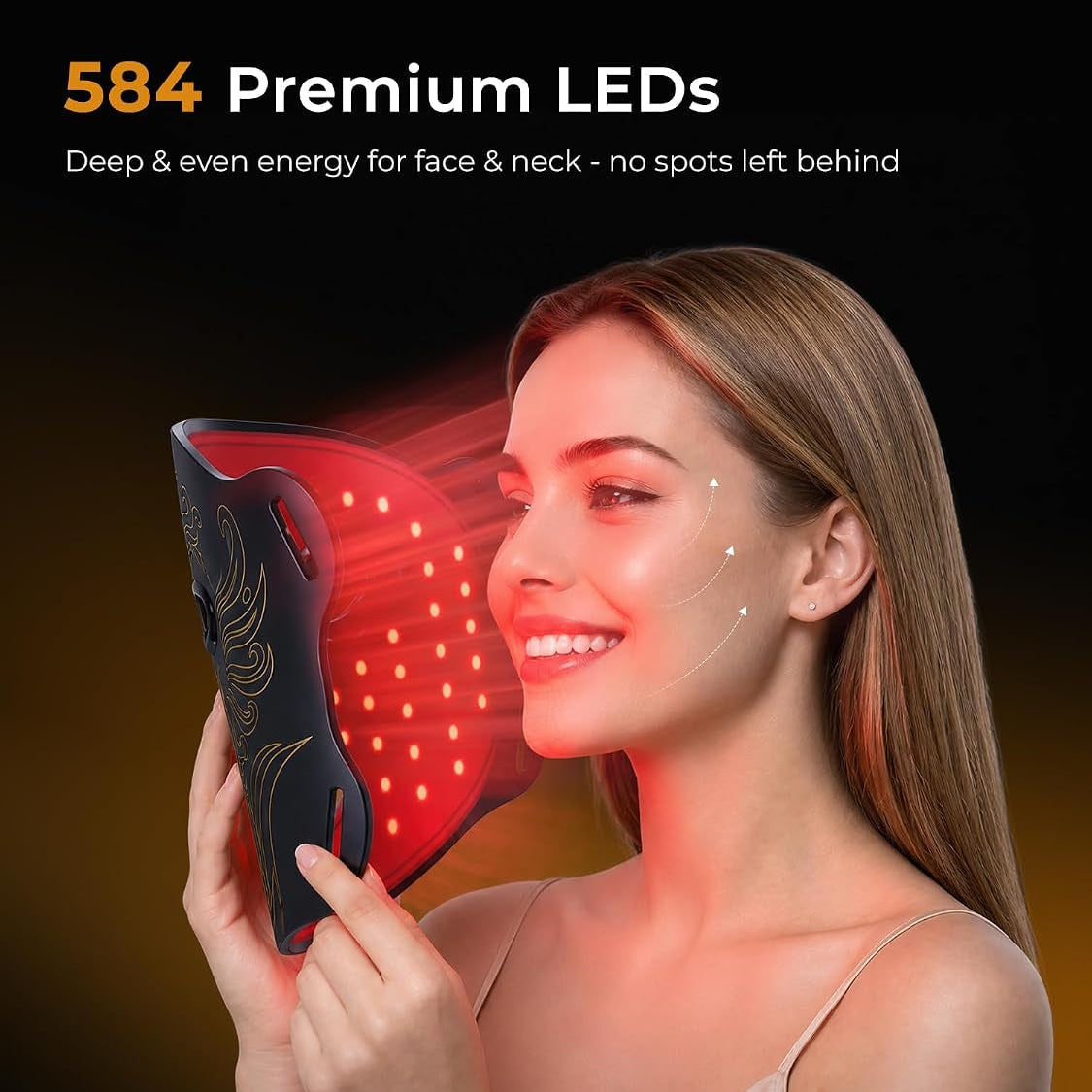 Red Light Therapy for Face, 850Nm Near-Infrared LED Light Therapy Mask (M09), Silicone LED Face Mask Light Therapy with Timer for Home & Travel